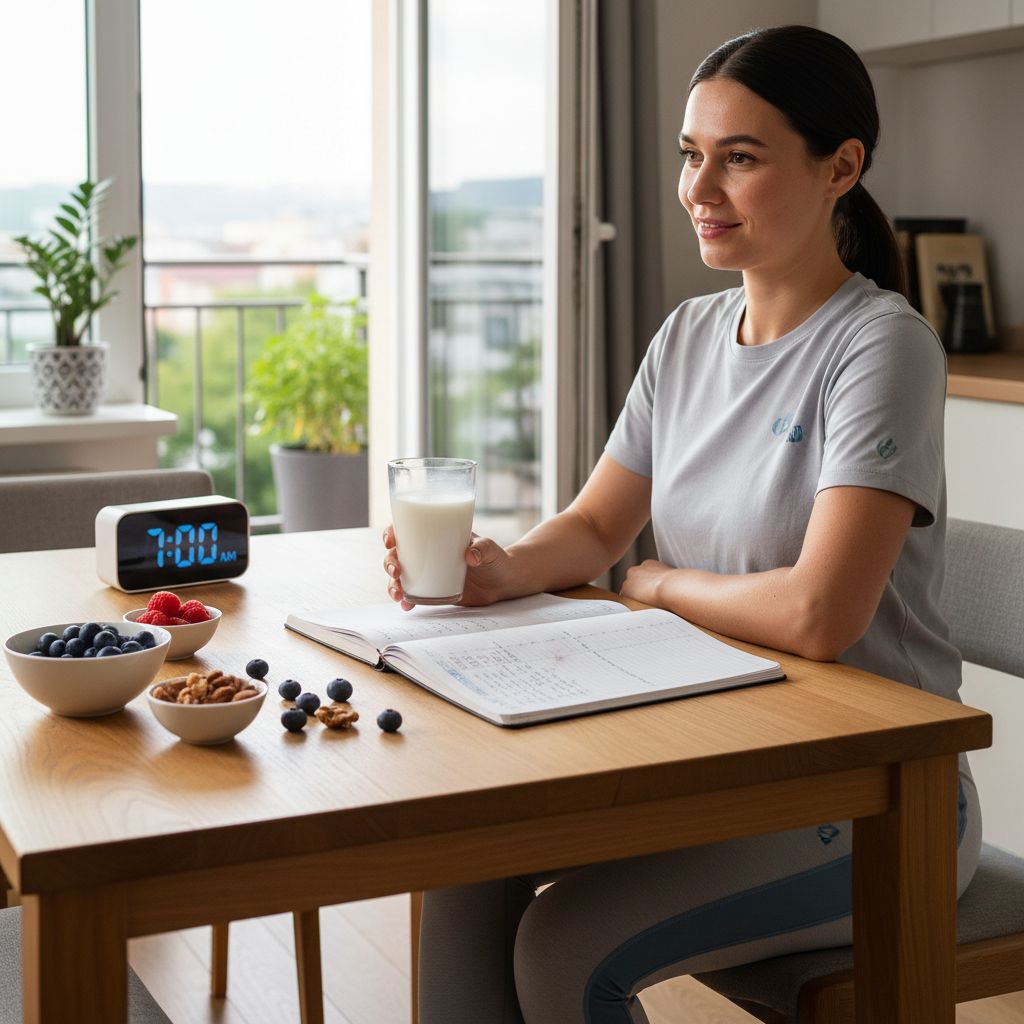 Kefir Morgenroutine, gesunde Küchenszene