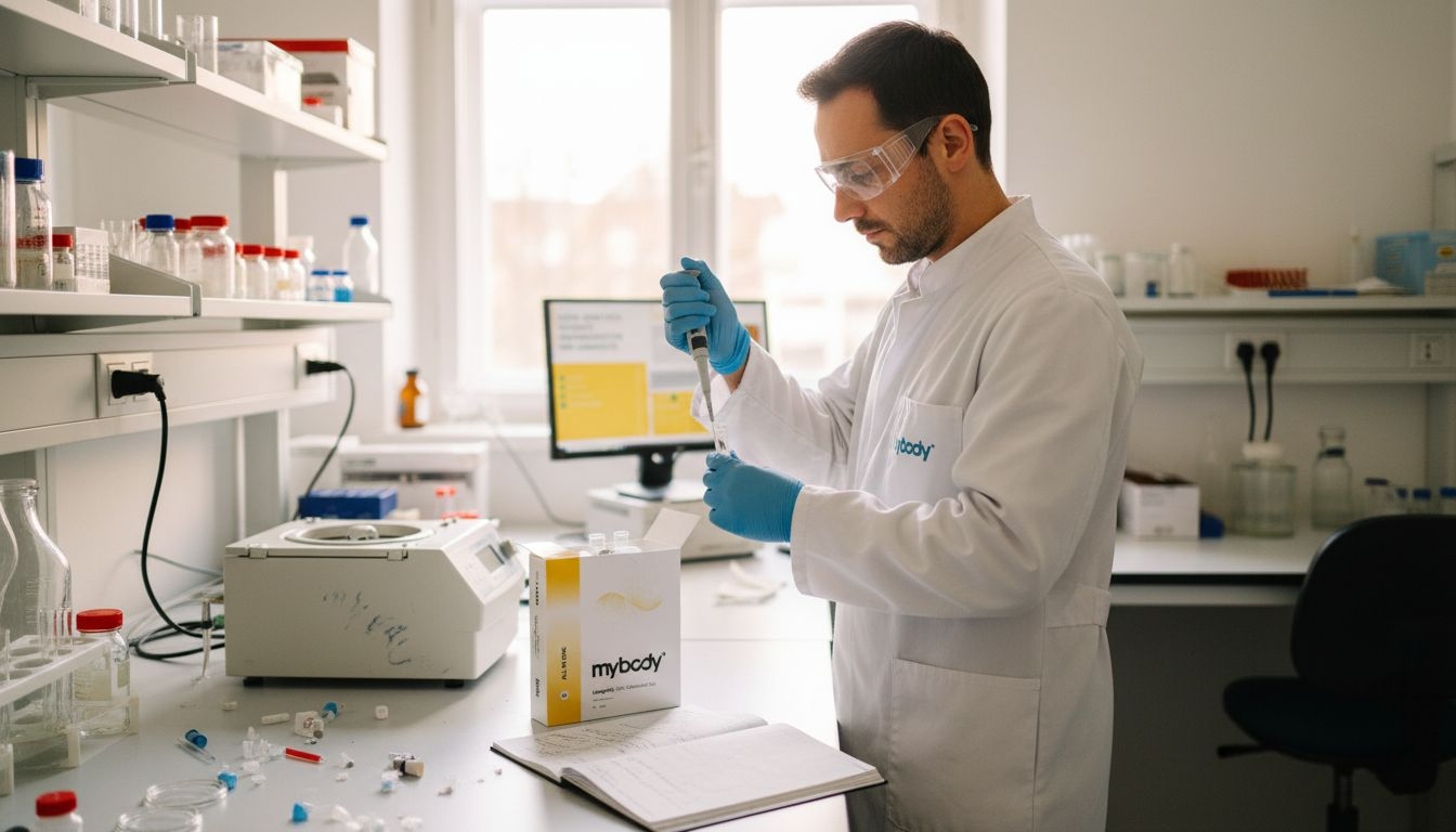 Eine Labormitarbeiterin pipettiert eine Probe im Genetik-Labor.