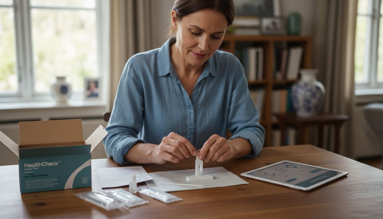 Schnelltest zuhause Frau