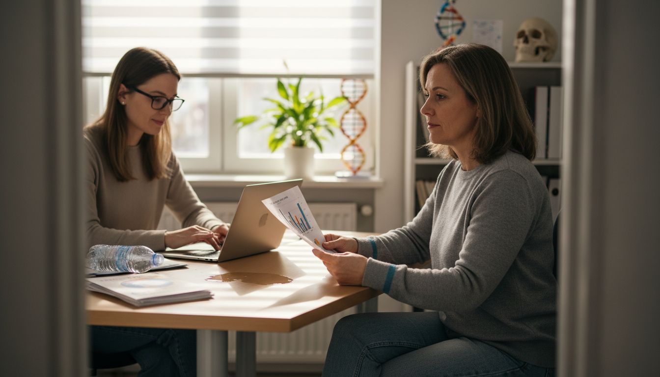 Patient and counselor discuss genetic test results