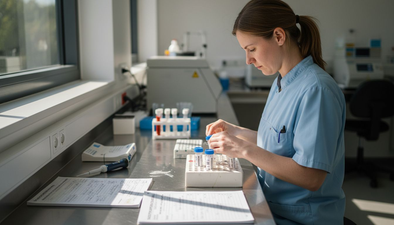 Eine Laborantin bereitet Proben für die Analyse des Mikrobioms vor.
