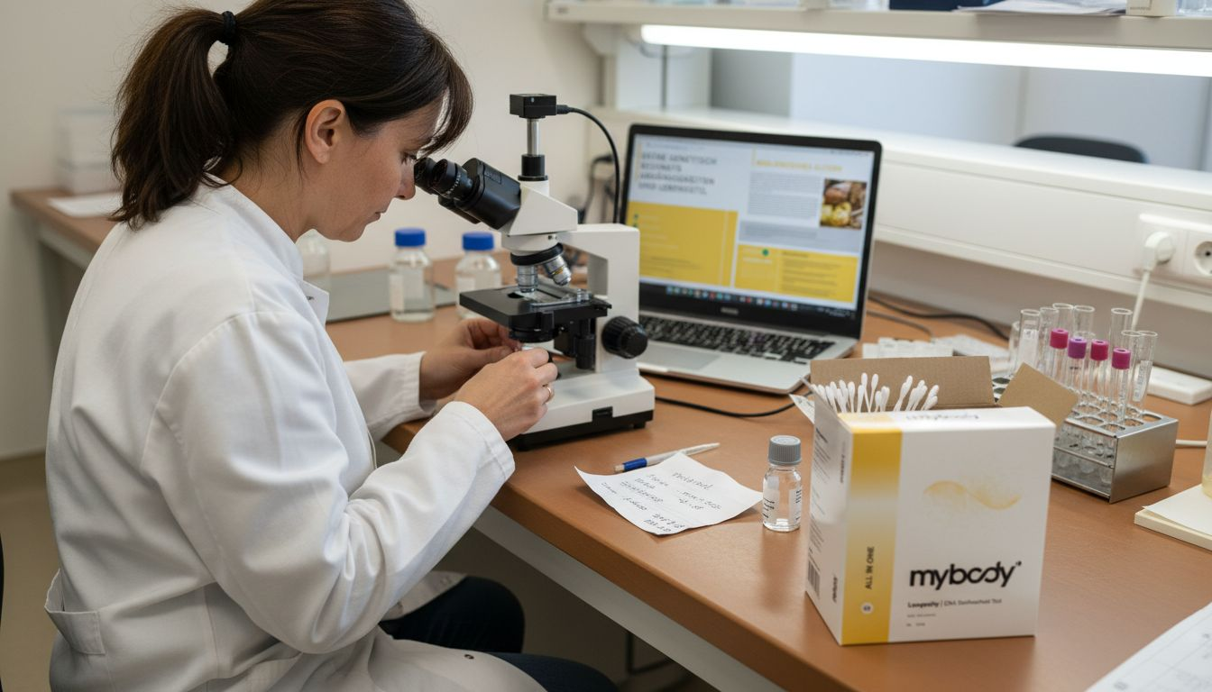 Mit voller Konzentration führt eine Laborantin die Analyse eines Gentests durch.