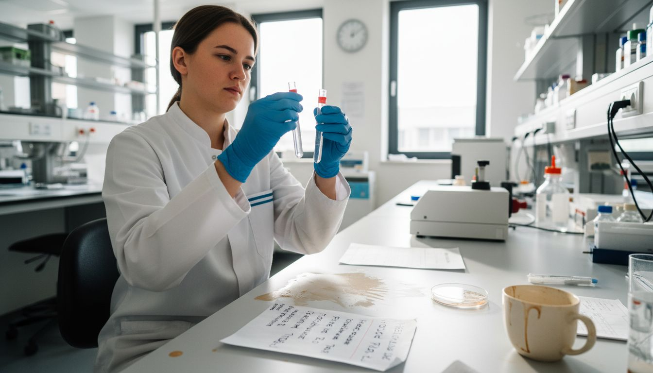 Eine Labormitarbeiterin analysiert Proben im Forschungslabor.