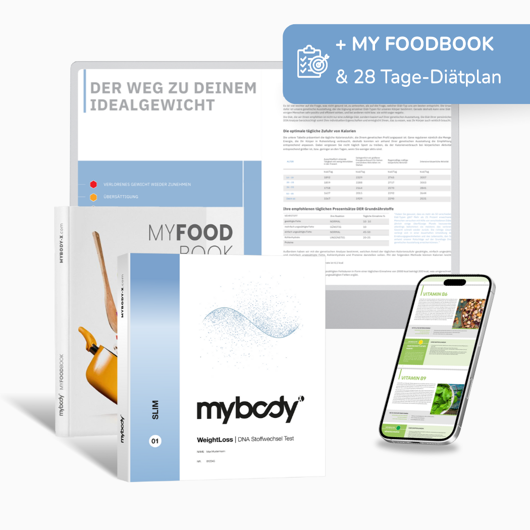 DNA Stoffwechselanalyse inklusive 28-Tage-Plan und Rezeptbuch von mybody® (MYBODY Lab GmbH)