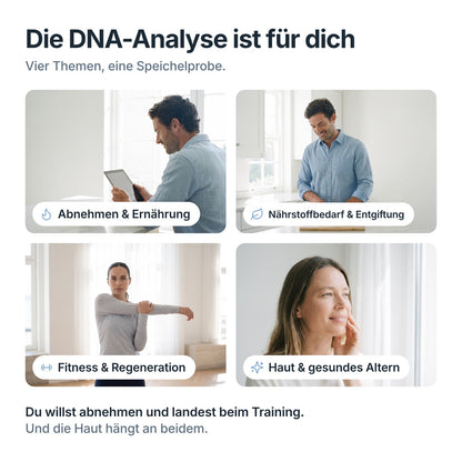 Für wen der Longevity DNA-Test ist: Abnehmen, Ernährung, Nährstoffbedarf, Entgiftung, Fitness, Haut und gesundes Altern