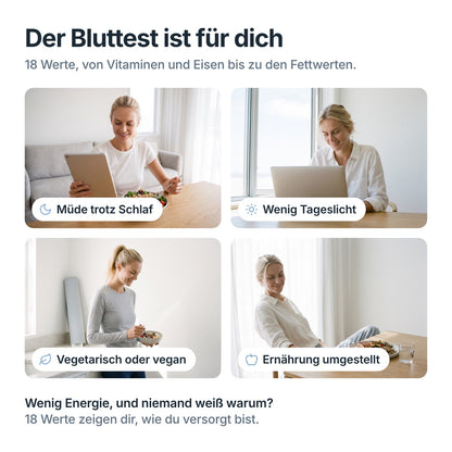 VitalCheck passt bei Müdigkeit, wenig Tageslicht, vegetarischer oder veganer Ernährung und Ernährungsumstellung