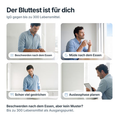 NutriCheck passt bei Beschwerden und Müdigkeit nach dem Essen und als Ausgangspunkt für eine Auslassphase